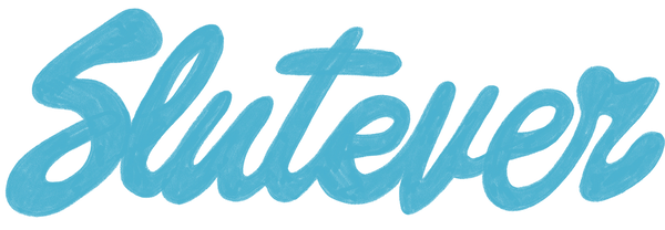 Slutever handdrawn blue marker logo